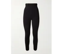 Leggings Aus Stretch-strick - Schwarz