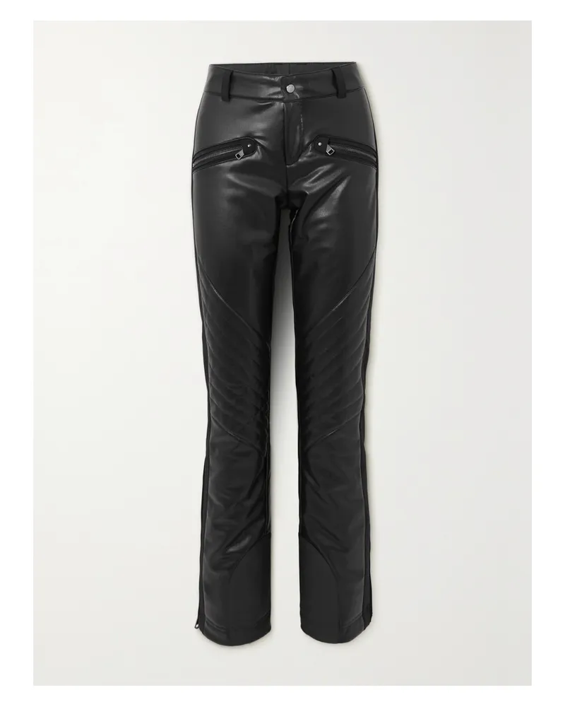 Bogner Tory Skihose Aus Kunstleder Mit Besätzen Aus Shell - Schwarz Schwarz