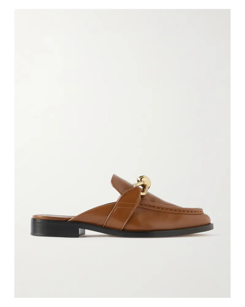 Bottega Veneta Astaire Slippers Aus Leder Mit Verzierung - Braun Braun