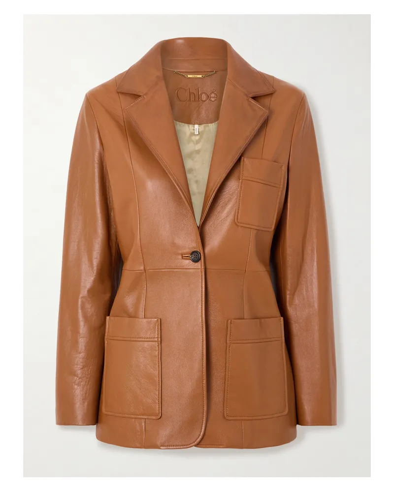 Chloé Blazer Aus Leder - Braun Braun
