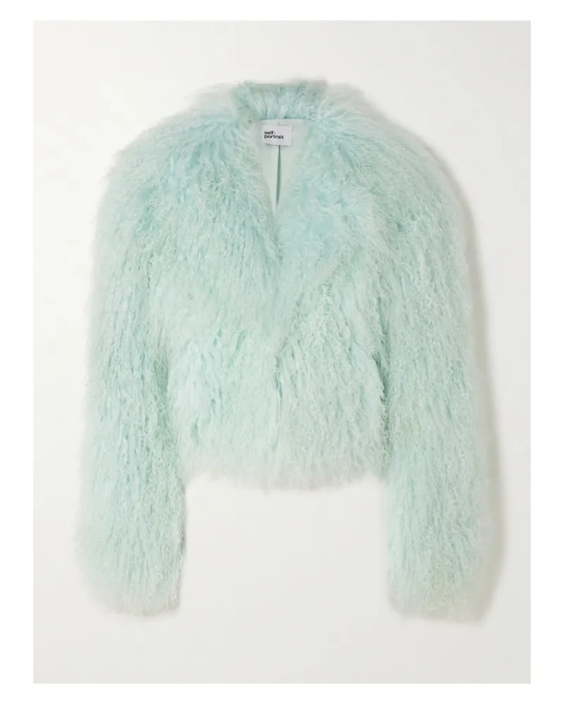 Self-Portrait Jacke Aus Shearling - Grün Grün