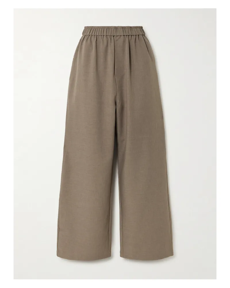 FRANKIE Shop Baxter Hose Mit Weitem Bein Aus Twill - Braun Braun