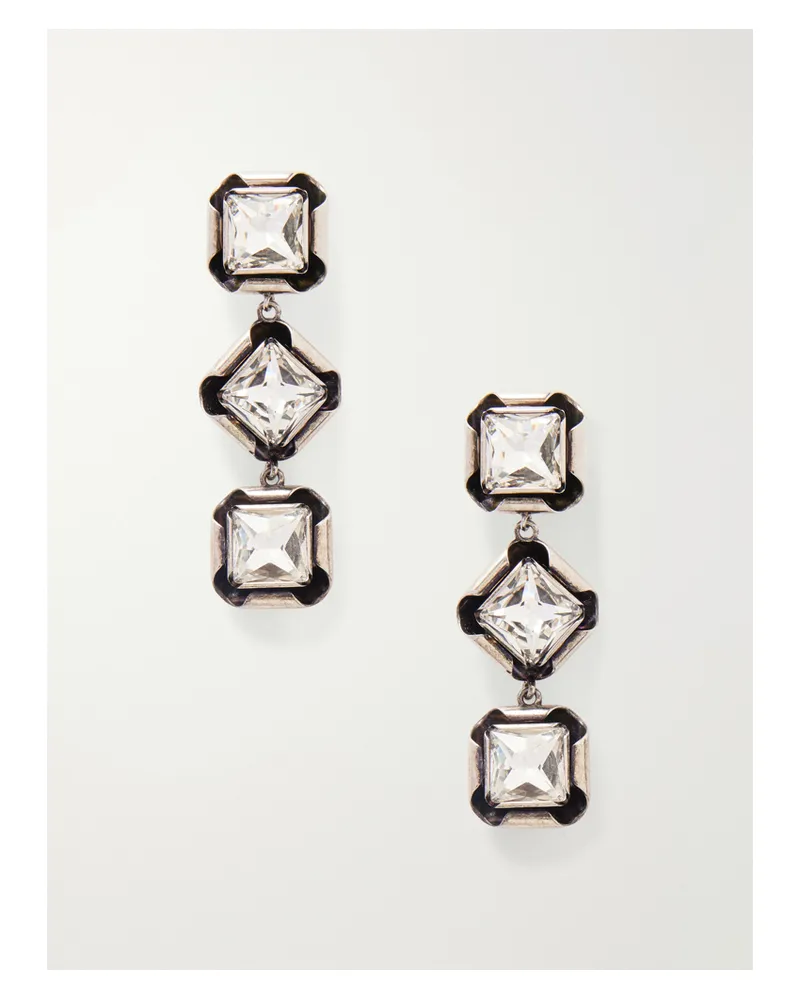 Givenchy Silver-tone Crystal Earrings Silver