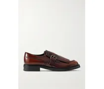 Piper Fringed Glossed-leather Brogues - Brown