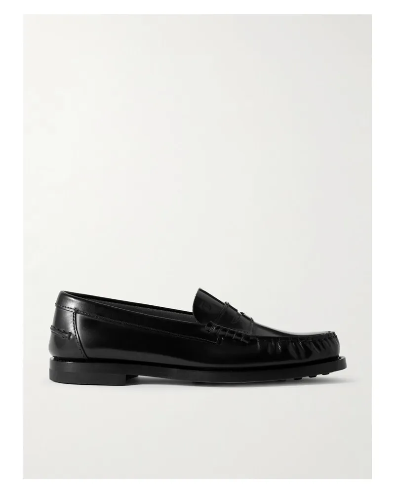 TOD'S Loafers Aus Leder Mit Raffungen - Schwarz Schwarz