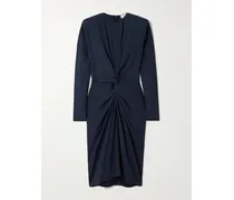 Midikleid Aus Crêpe Mit Twist-detail - Blau