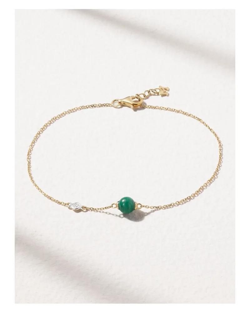 MATEO Dot Armband Aus 14 Karat Gold Mit Malachit Und Diamant - Grün Grün