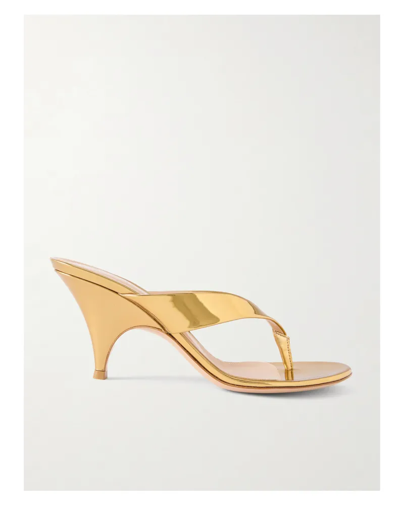 Gianvito Rossi 70 Mules Aus Leder Mit Spiegeleffekt - Gold Gold