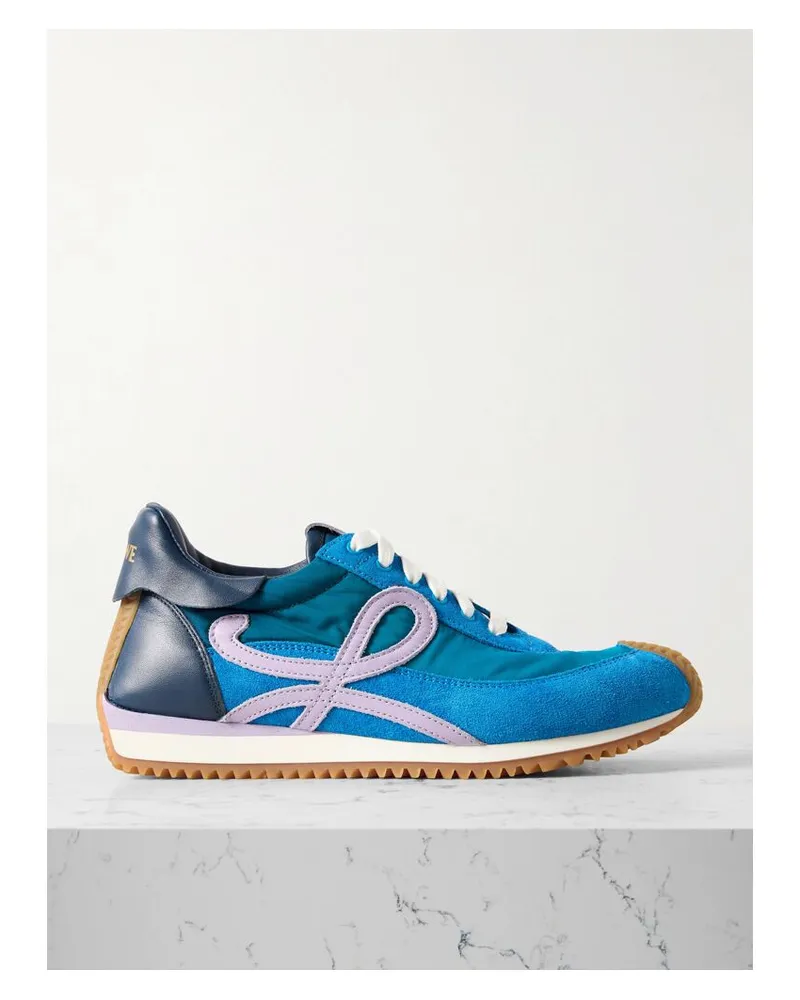 Loewe Flow Runner 2.0 Sneakers Aus Shell Und Veloursleder Mit Lederbesätzen - Blau Blau