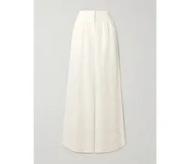 Leinenhose Mit Weitem Bein Und Biesen - Elfenbein