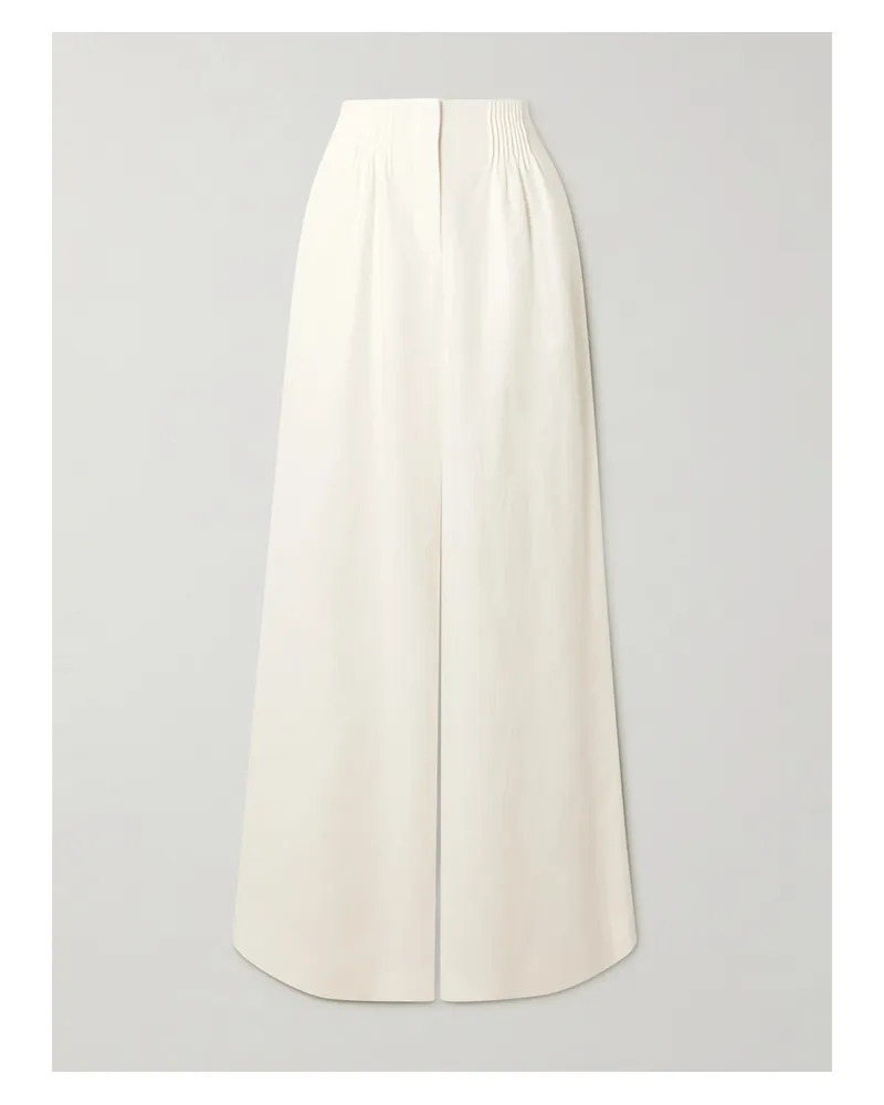 TWP Leinenhose Mit Weitem Bein Und Biesen - Elfenbein Elfenbein