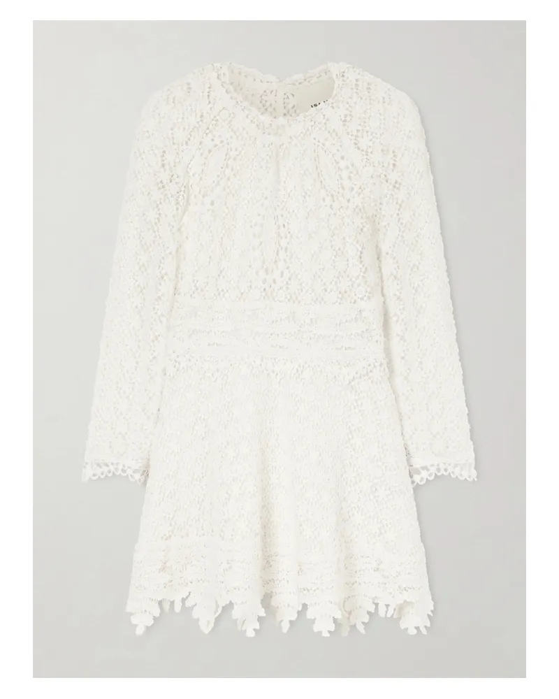 Isabel Marant Hizene Cotton-guipure Lace Mini Dress - White White
