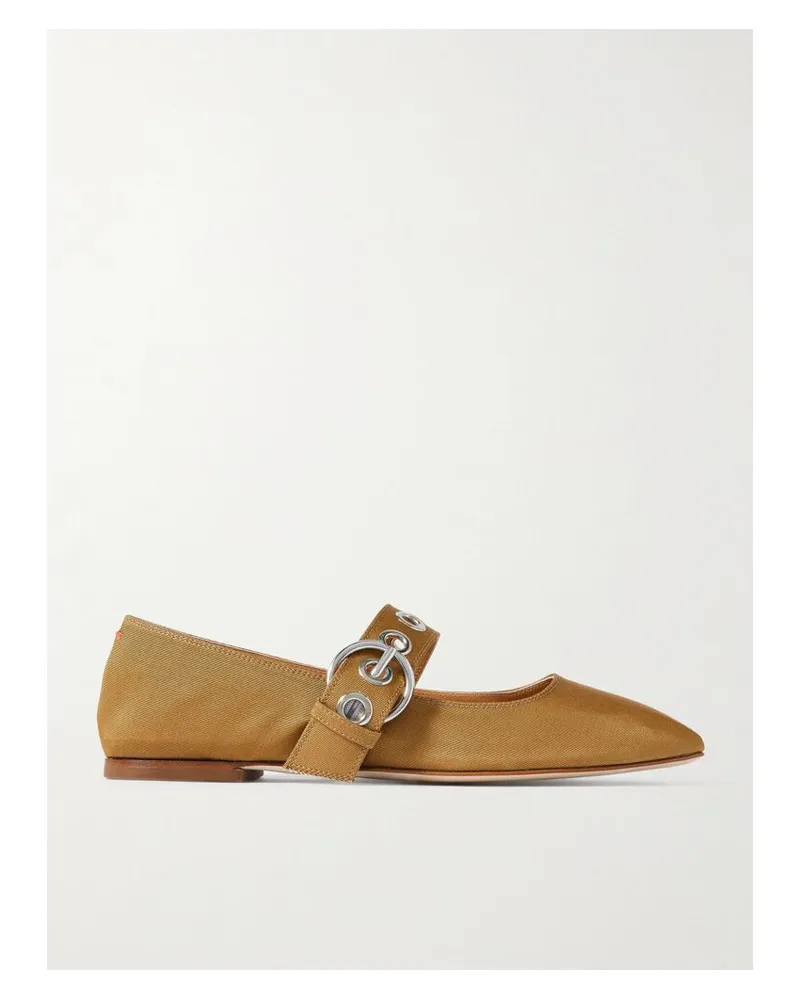 aeyde Uma Mary-jane-ballerinas Aus Ripsband Mit Verzierungen - Braun Braun
