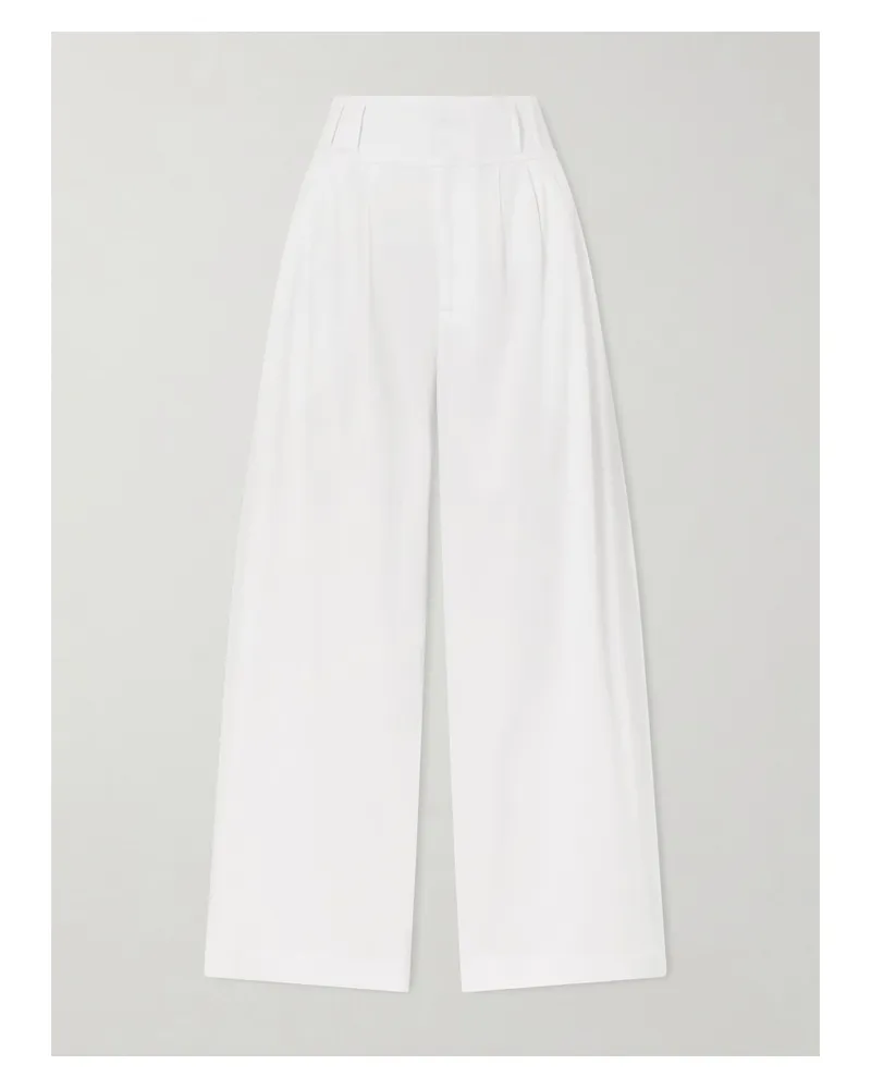 Altuzarra Wilson Pleated Cotton Wide-leg Pants - White White