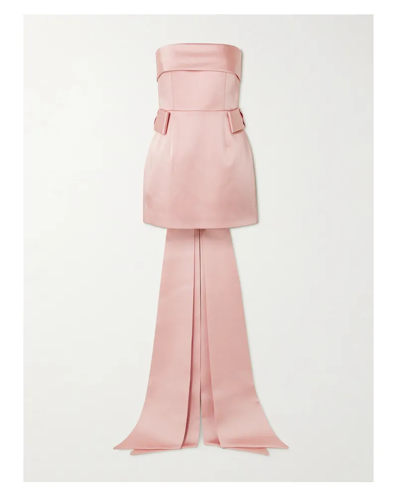 The New Arrivals Ilkyaz Ozel Lalani Trägerloses Minikleid Aus Duchesse-satin Mit Schleifen - Pink Pink