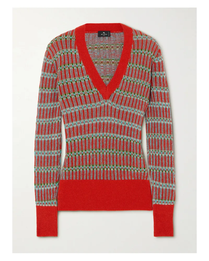 Etro Pullover Aus Jacquard-strick Aus Einer Wollmischung - Rot Rot