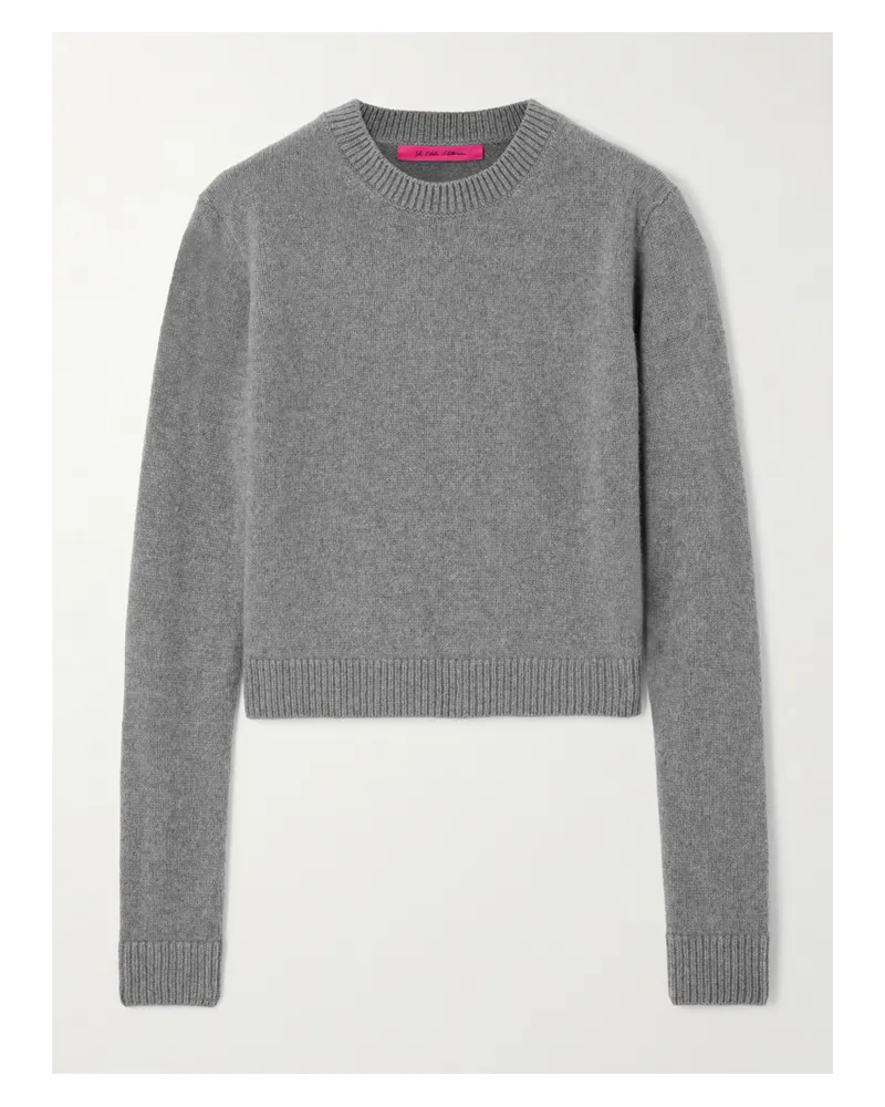 The Elder Statesman Cropped Cashmere Sweater - Gray Gray