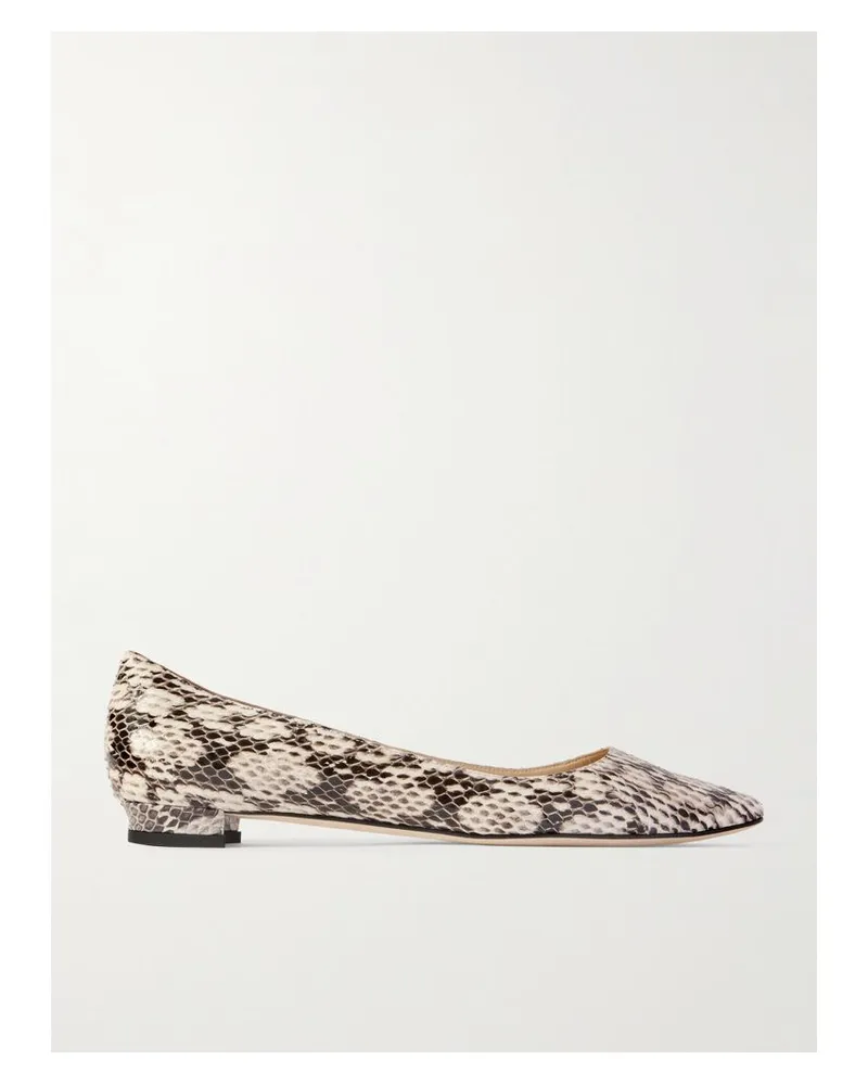 Manolo Blahnik Bb 10 Ballerinas Aus Leder Mit Schlangeneffekt - Animal-Print Animal-print