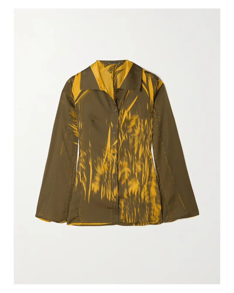 ioannes Irene Bedrucktes Hemd Aus Satin - Schwarz Schwarz