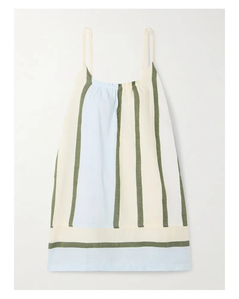 lemlem Zina Minikleid Aus Einer Baumwollmischung Mit Streifen - Grün Grün