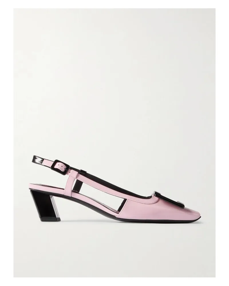 Roger Vivier Belle Vivier 45 Zweifarbige Slingback-pumps Aus Lackleder - Pink Pink