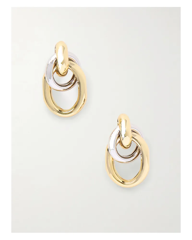 Martha Calvo Two Tone Ami Gold And Rhodium-plated Earrings - Multi Multi