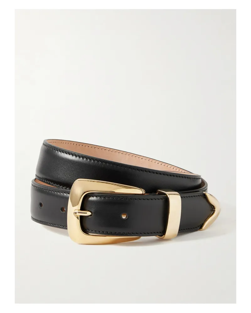 KHAITE Benny Leather Belt - Black Black