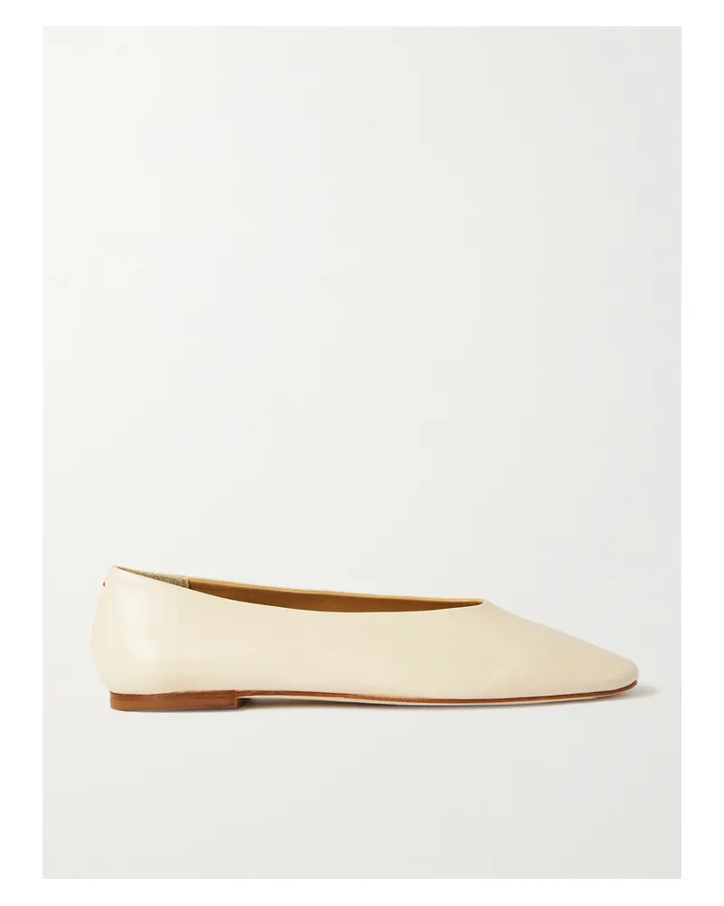 aeyde Kirsten Leather Ballet Flats - Cream Cream