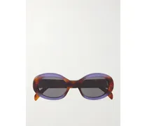 Triomphe Oval-frame Acetate Sunglasses - Brown