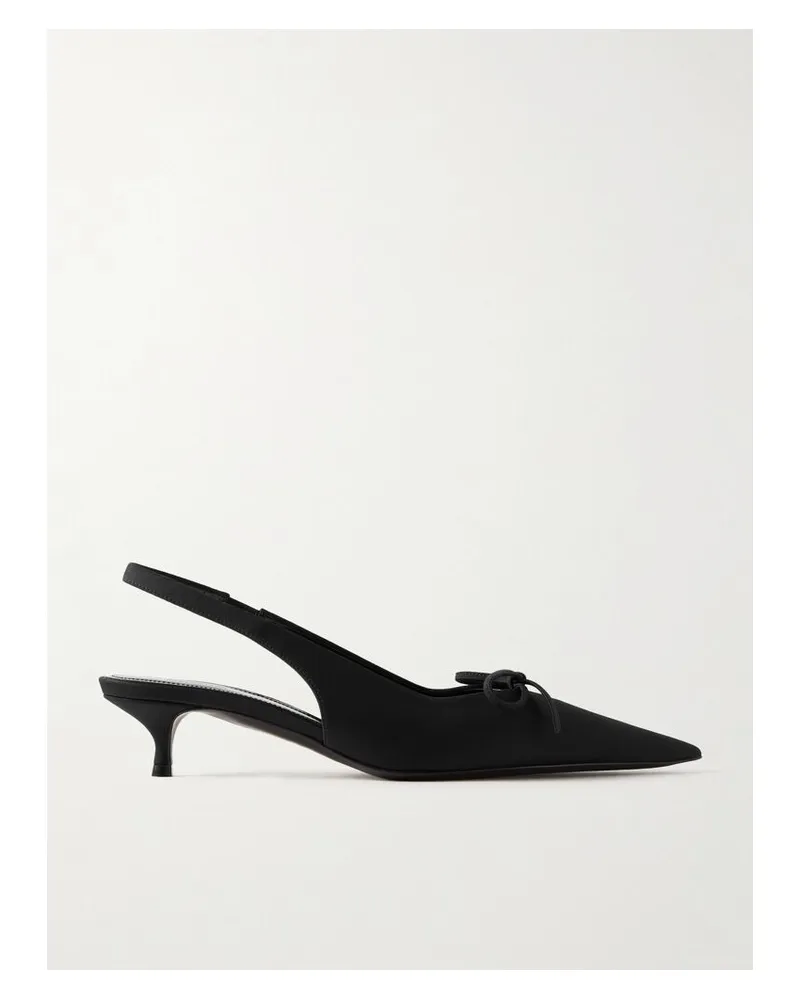 Balenciaga Knife Slingback-pumps Aus Twill Mit Schleifen - Schwarz Schwarz