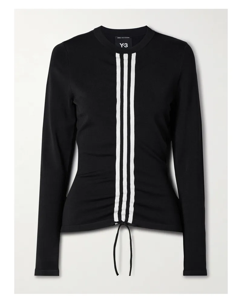 adidas Oberteil Aus Recyceltem Stretch-jersey Mit Streifen - Schwarz Schwarz