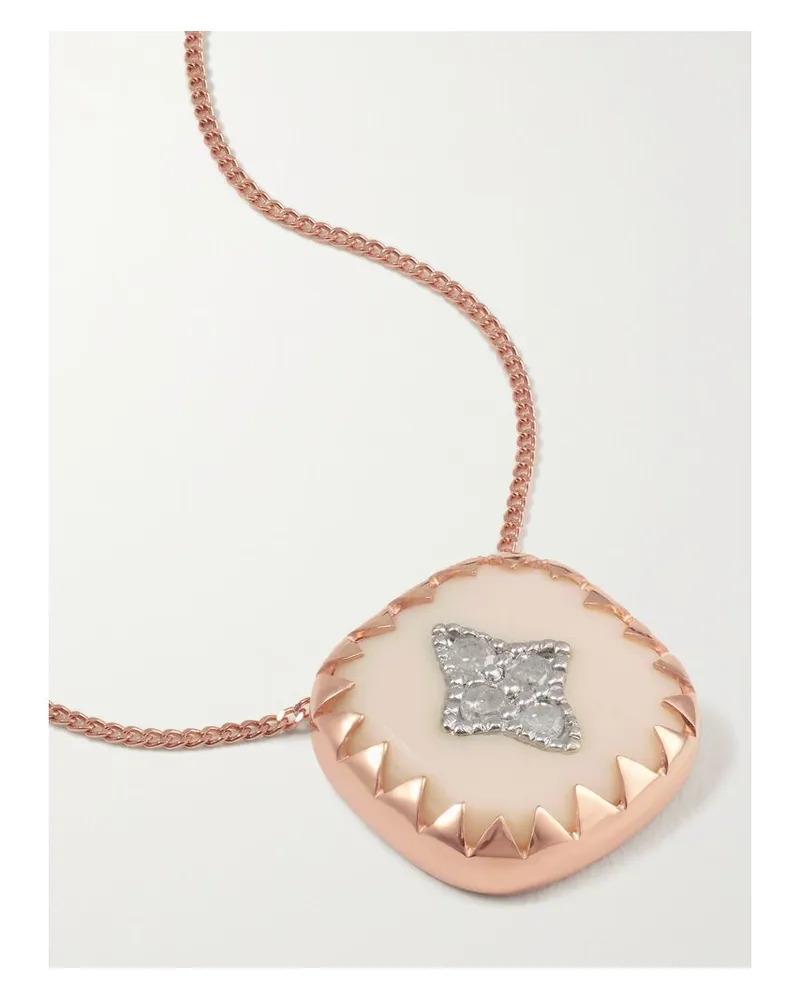 Pascale Monvoisin Pierrot N°2 Kette Aus 9 Karat Rosé- Und Weißgold Mit Bakelit® Und Diamanten - Pink Pink