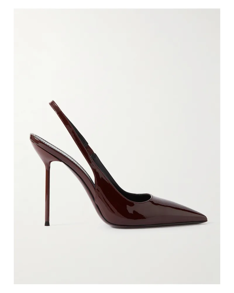 Paris Texas Lidia Patent-leather Slingback Pumps - Burgundy Burgundy