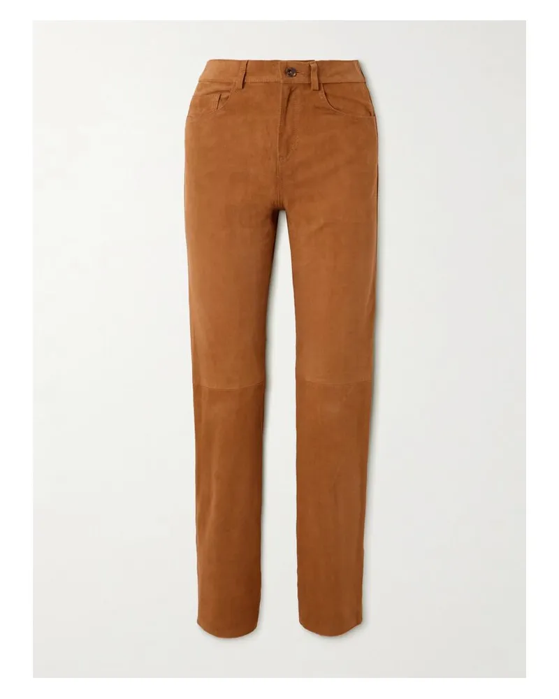 Blazé Milano Viva Paso Hose Mit Geradem Bein Aus Veloursleder - Braun Braun