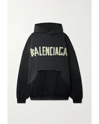 Balenciaga Oversized-hoodie aus Baumwoll-jersey Schwarz