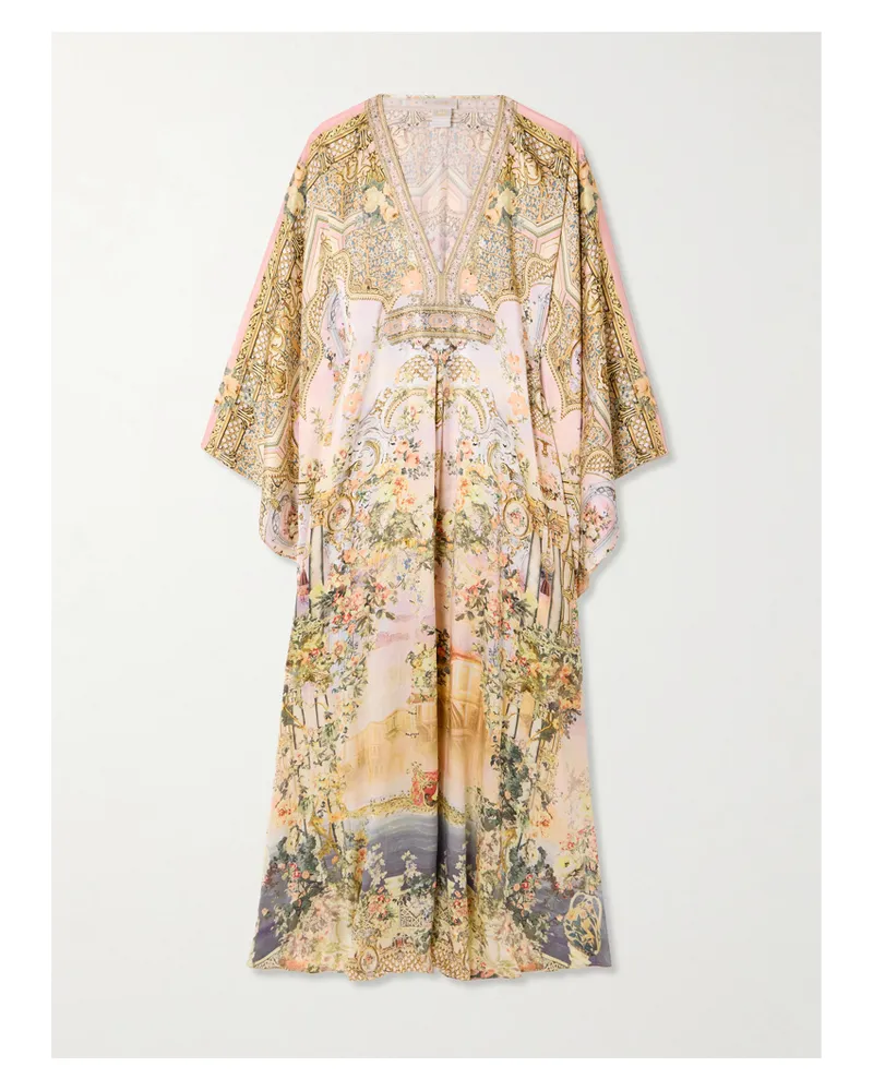 Camilla Kaftan Aus Bedruckter Seide Mit Kristallen - Pink Pink