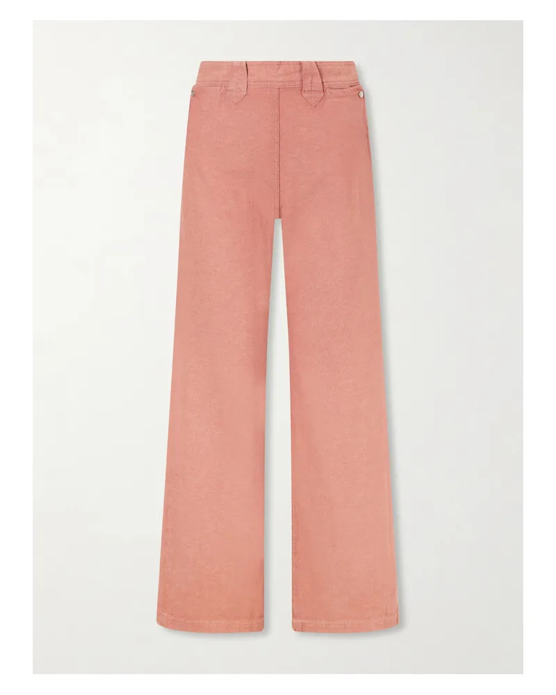 RRL Billie Cotton And Linen-blend Flared Pants - Pink Pink