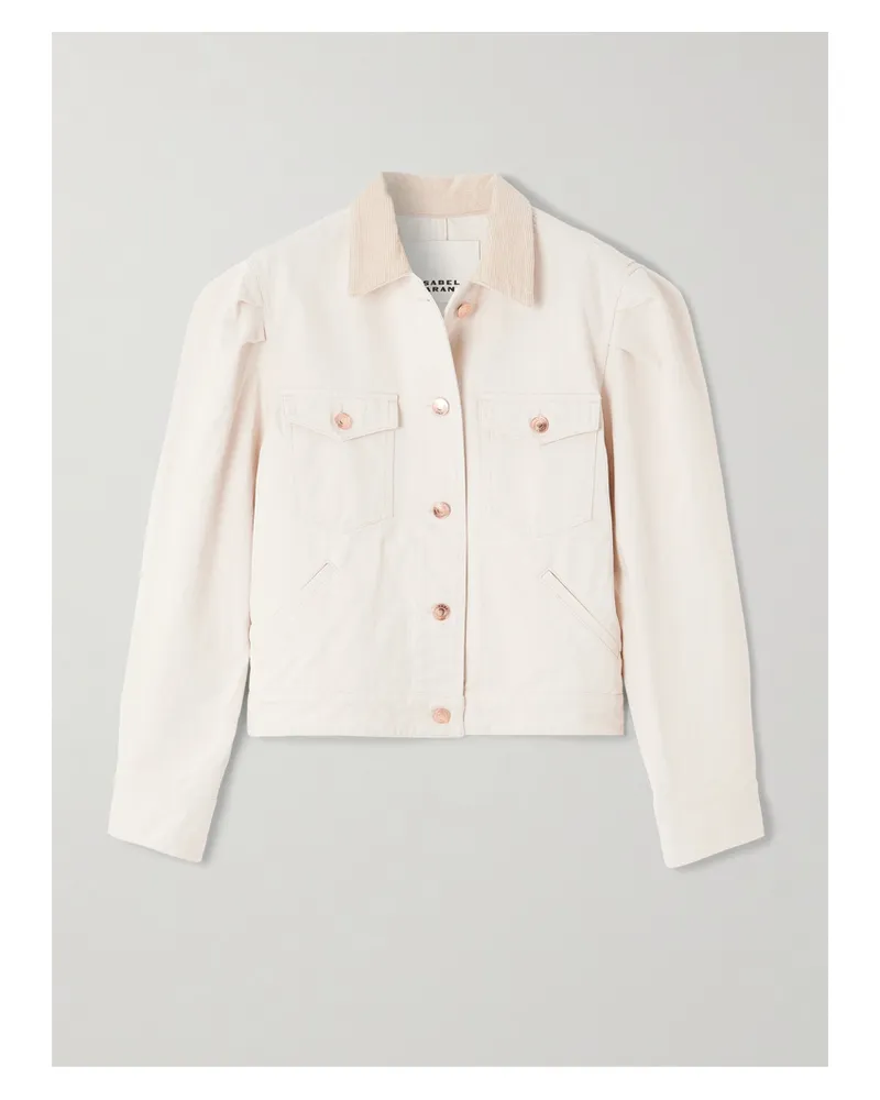 Isabel Marant Nolinea Jacke Aus Baumwoll-twill Mit Cordbesatz - Ecru Ecru