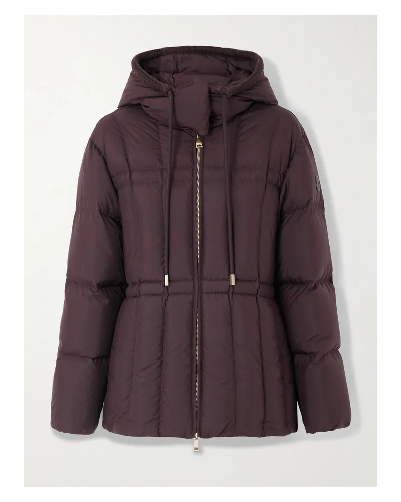 Moncler Estom Hooded Quilted Shell Down Jacket - Brown Brown