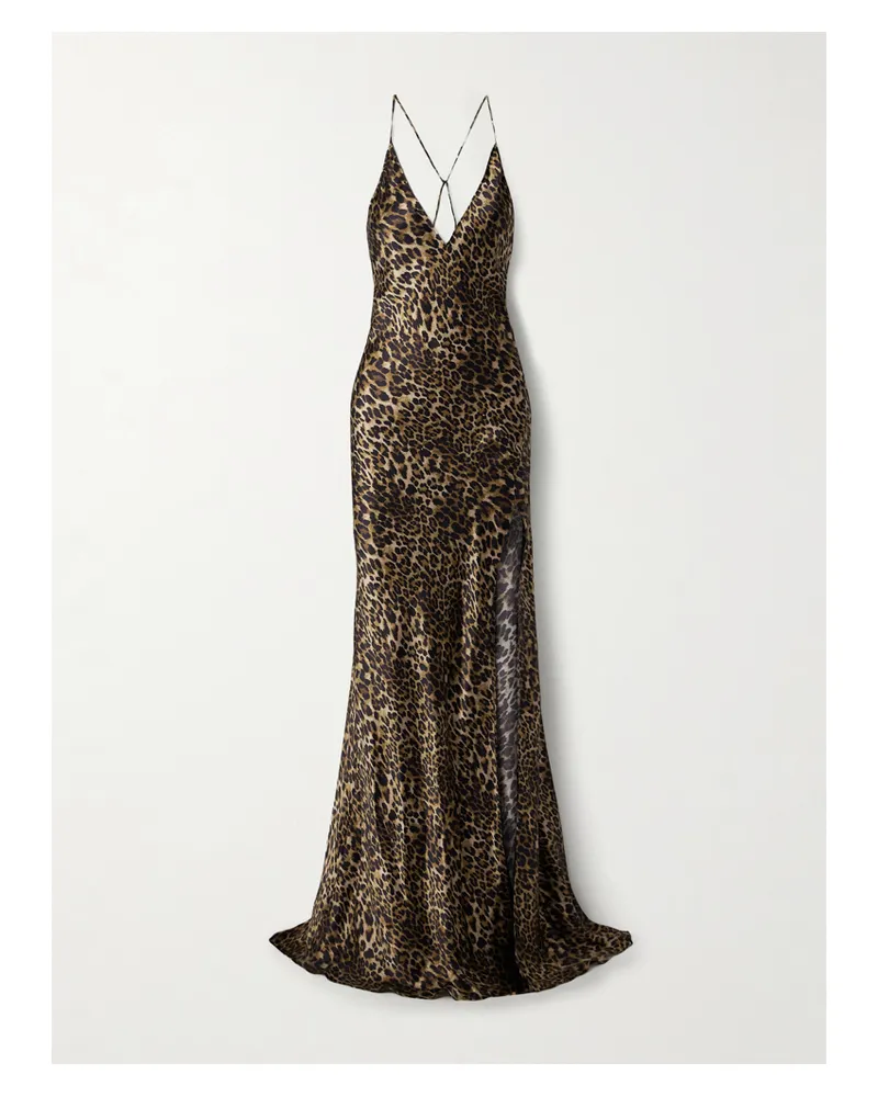 Nili Lotan Ira Robe Aus Seiden-charmeuse Mit Leopardenprint - Animal-Print Animal-print