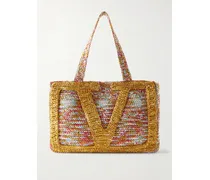 Viva Superstar Crocheted Raffia Tote - Multi