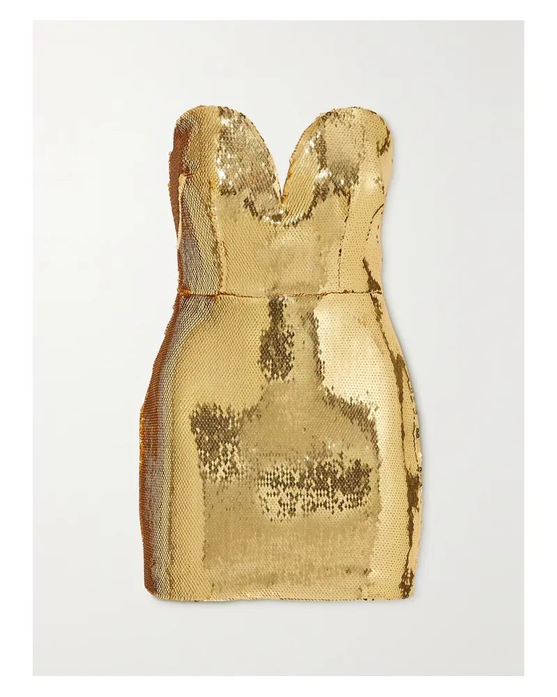 Alex Perry Keaton Trägerloses Minikleid Aus Crêpe Mit Pailletten - Gold Gold