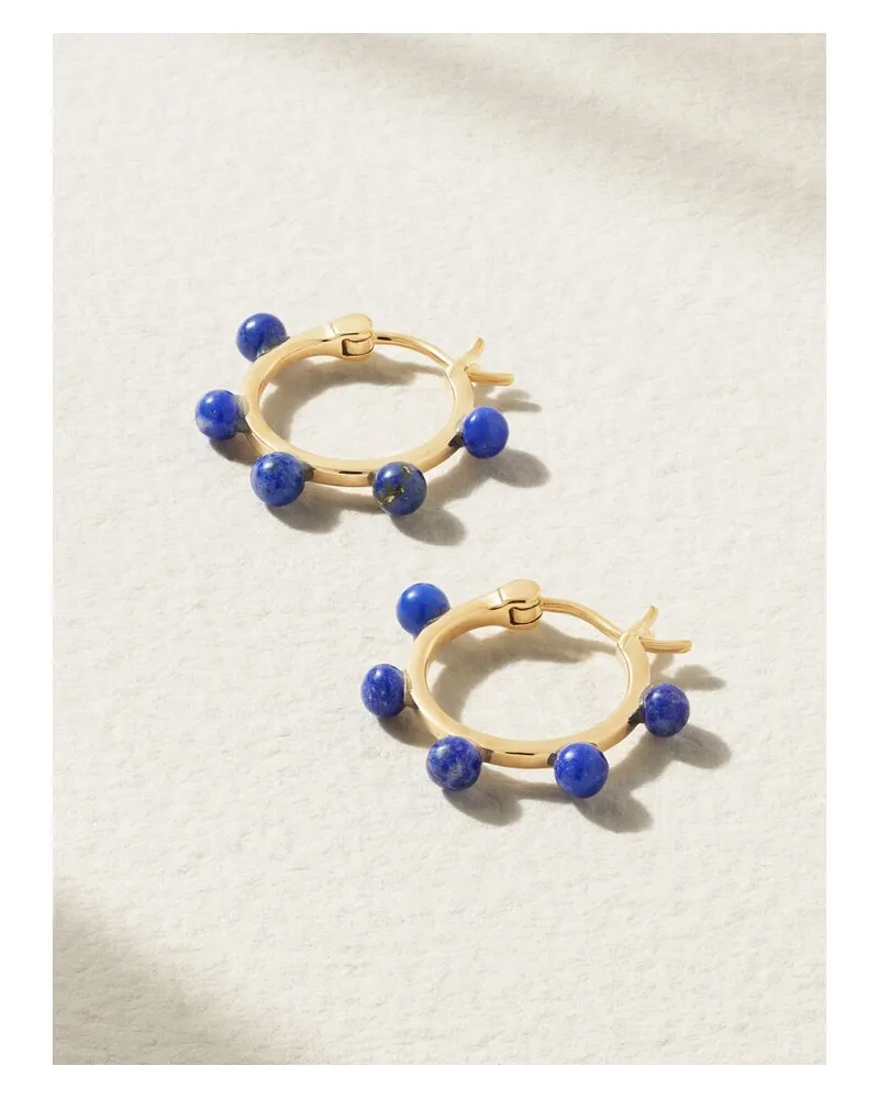 MATEO Small Dot Creolen Aus 14 Karat Gold Mit Lapislazuli Gold
