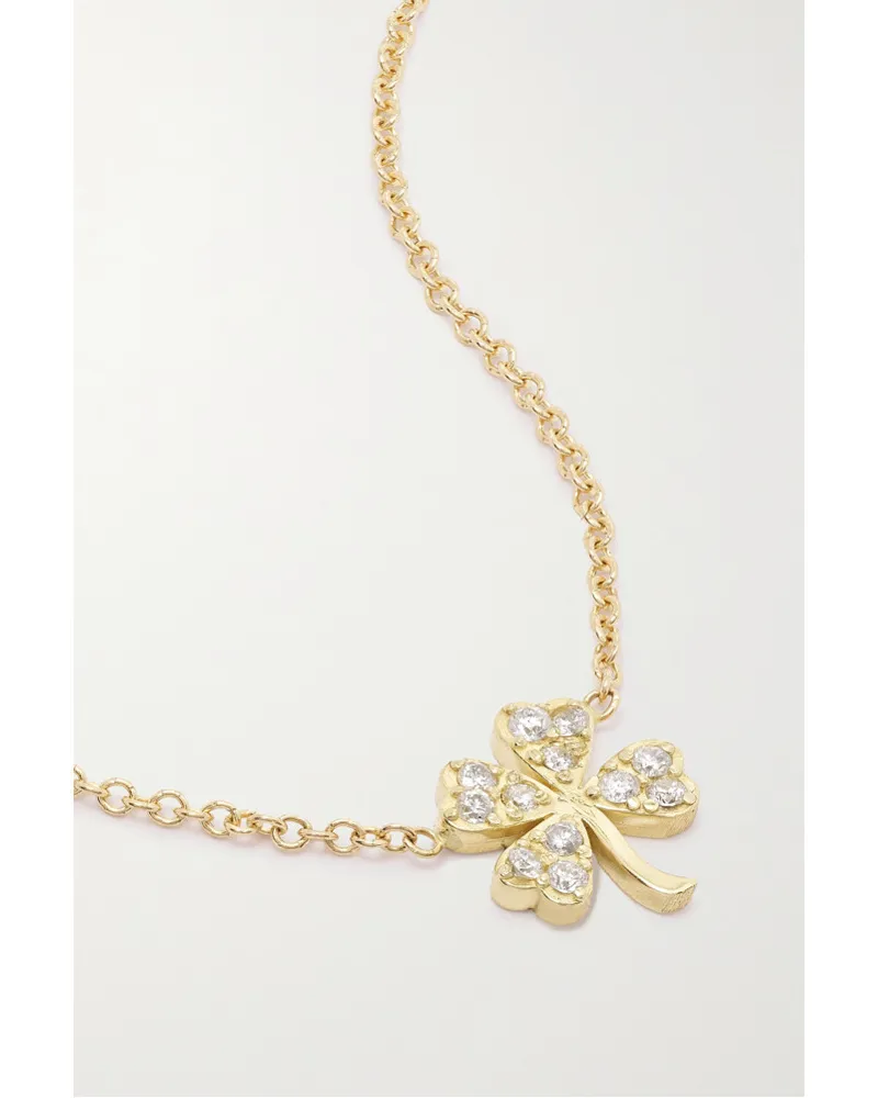 Jennifer Meyer Mini Clover Kette aus 18 Karat  mit Diamanten Gold