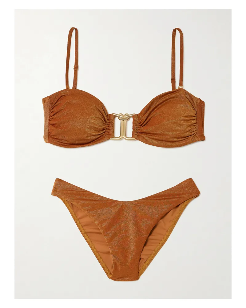 Zimmermann Daylight Bikini In Metallic-optik Metallic