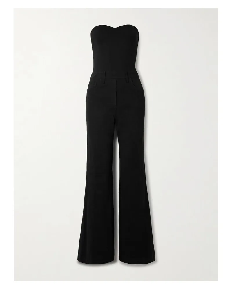 Rivet Utility Dynamite Trägerloser Jumpsuit Aus Twill Aus Einer Baumwollmischung - Schwarz Schwarz