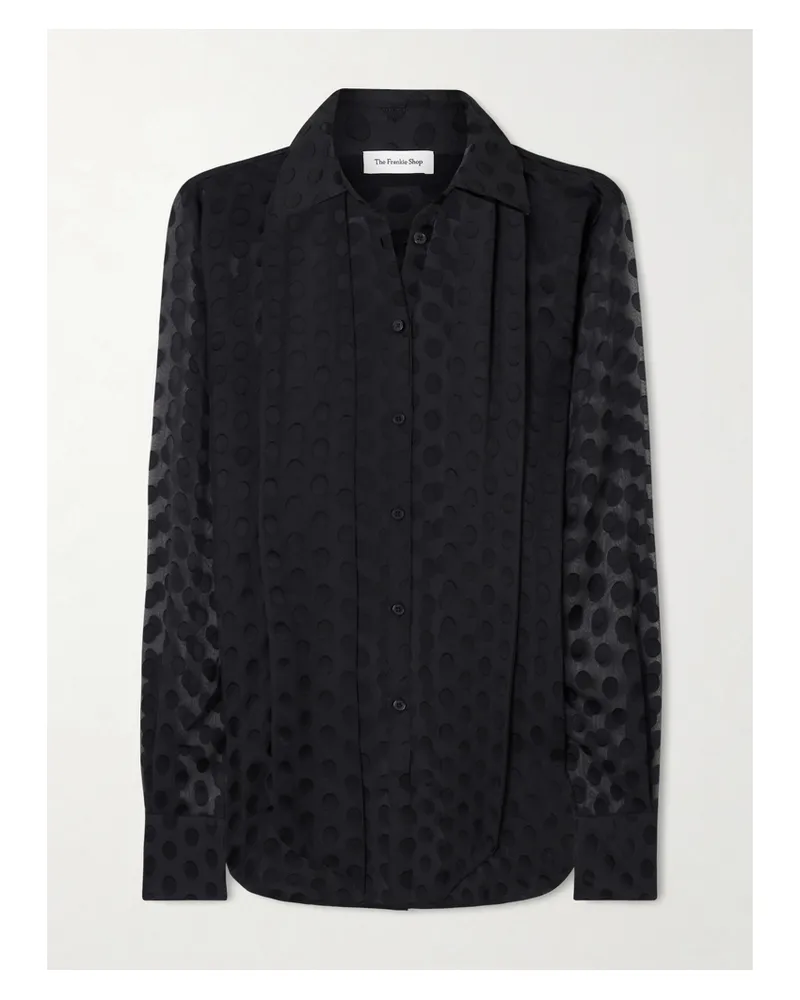 FRANKIE Shop Peri Hemd Aus Chiffon Mit Polka-dots Und Schluppe - Schwarz Schwarz