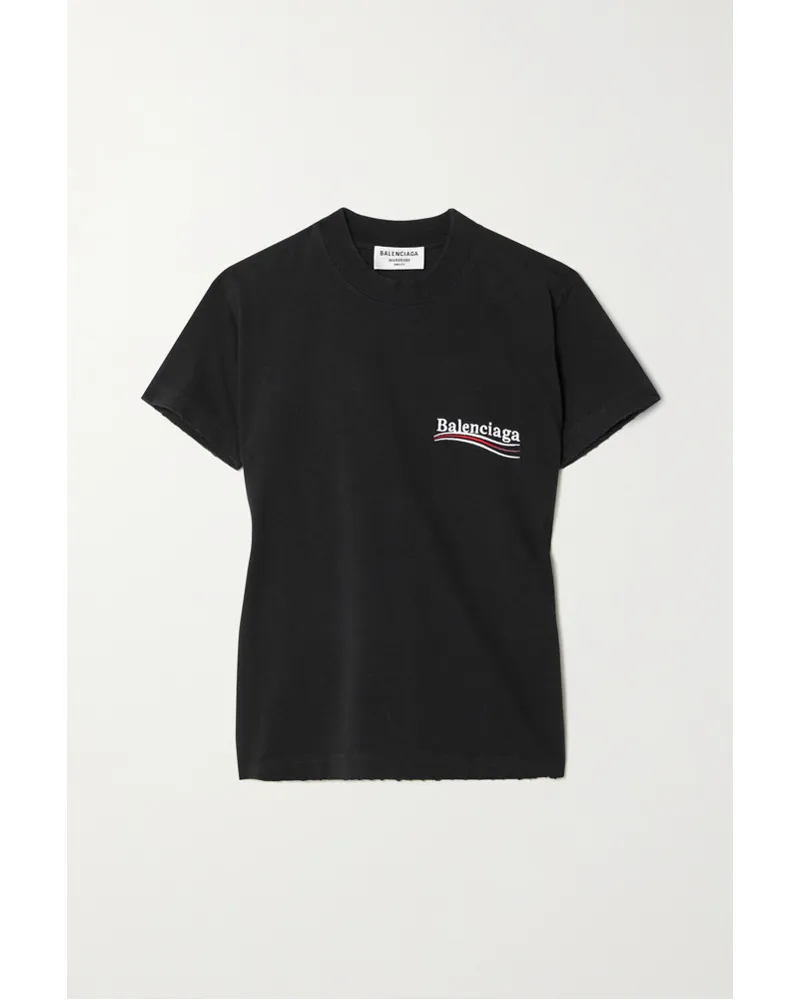 Balenciaga T-shirt aus Baumwoll-jersey mit Stickereien Schwarz