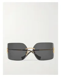 Miu Miu Rahmenlose Sonnenbrille und Goldfarbenen Details Schwarz