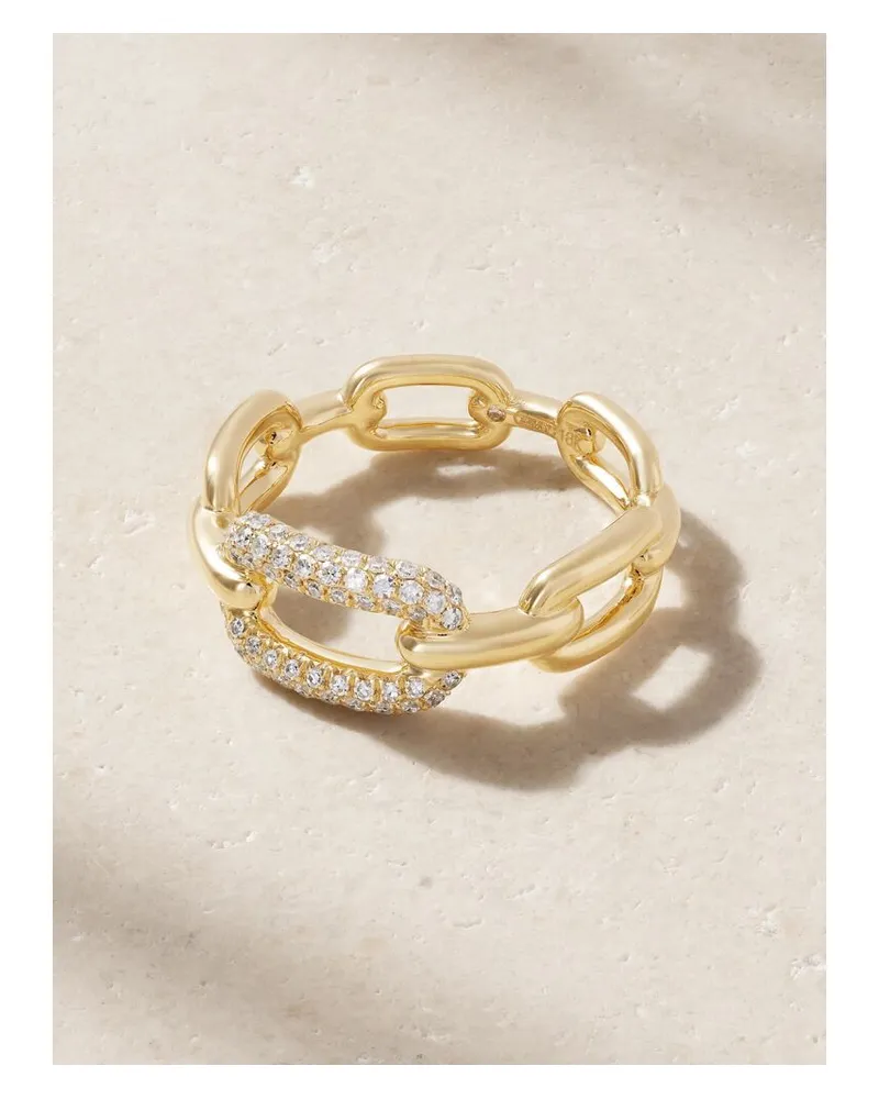 SHAY Mini Cable Link Ring Aus 18 Karat Gold Mit Diamanten Gold